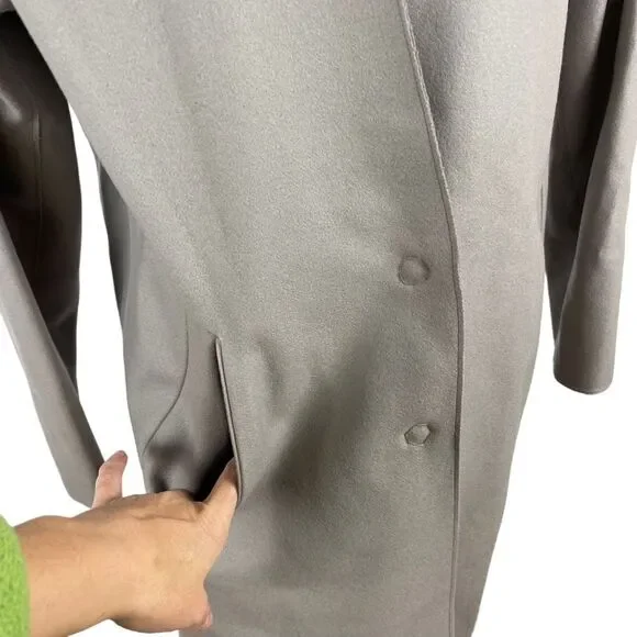 New Rag & Bone Clifton Virgin Wool Snap Coat Jacket Light Grey Size 4 Preppy Job - Picture 6 of 16